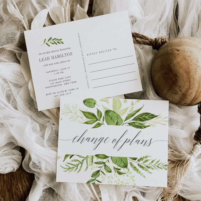 Wild Meadow | Bridal Shower Change of Date Postcard (Creator Uploaded)
