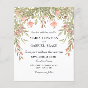 Wild Meadow. Elegant watercolor garland Wedding In Flyer