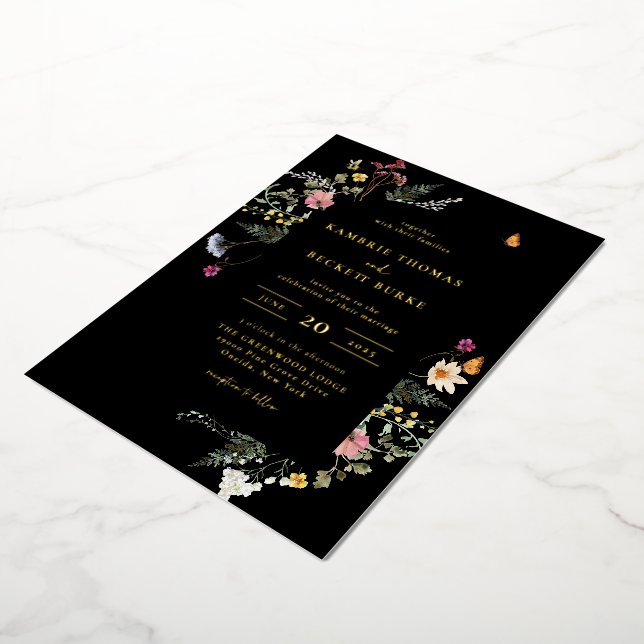 Wild Meadow Floral Arch Frame Black Wedding (Rotated)