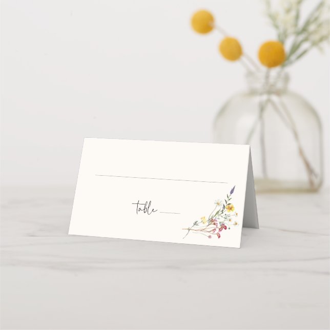 Wild Meadow Floral Wedding Place Card (Front)