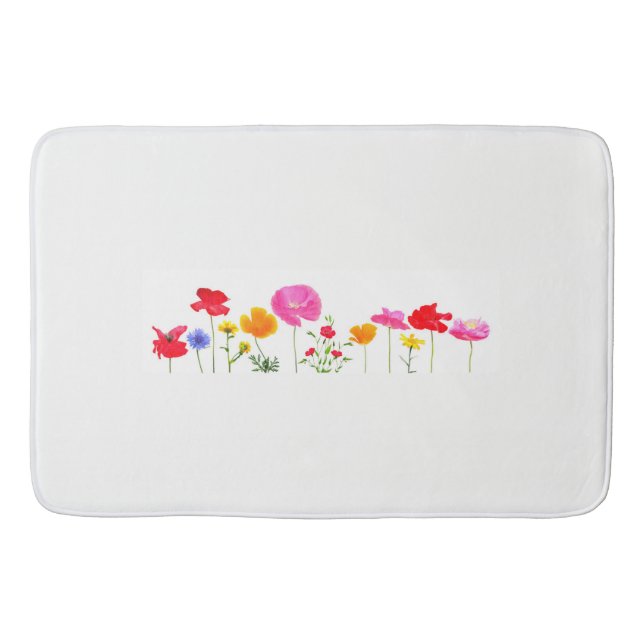 wild meadow flowers bath mat (Front)