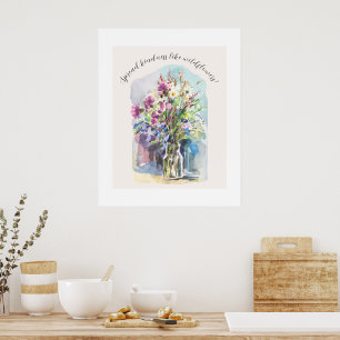 Wild meadow flowers spread kindness  poster