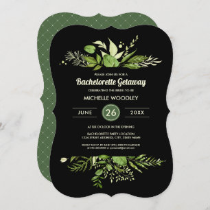 Wild Meadow   Green Botanical Bachelorette Party Invitation