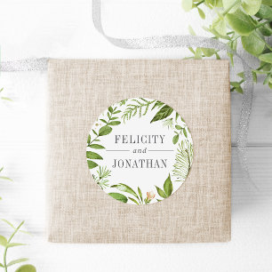 Wild Meadow   Green Botanical Wedding Classic Round Sticker