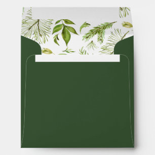 Wild Meadow   Green Botanical Wedding Envelope