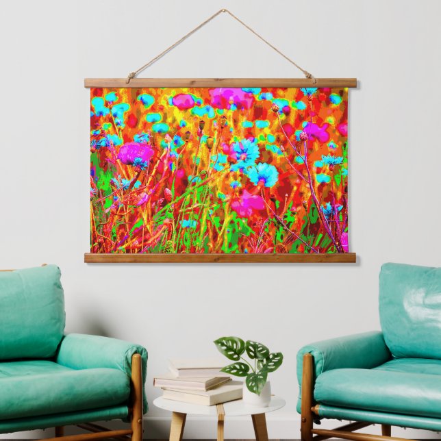 Wild Meadow in Bloom Pop Art Hanging Tapestry (Living Room)