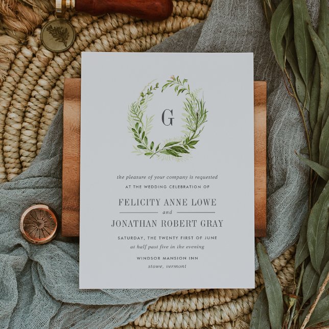 Wild Meadow Monogram Wedding Invitation (Creator Uploaded)