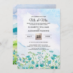 Wild Meadow   Spring Engagement Party Invitations