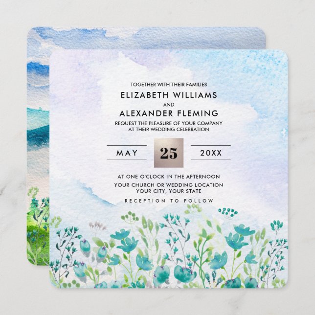 Wild Meadow | Spring Mountains Wedding Invitations (Front/Back)