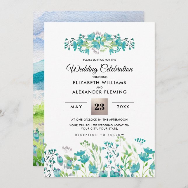 Wild Meadow | Spring Mountains Wedding Invitations (Front/Back)