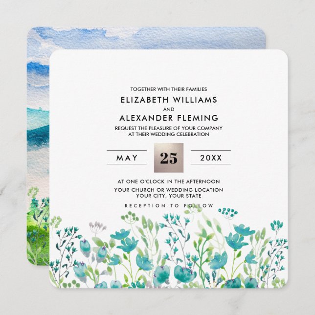 Wild Meadow | Spring Mountains Wedding Invitations (Front/Back)