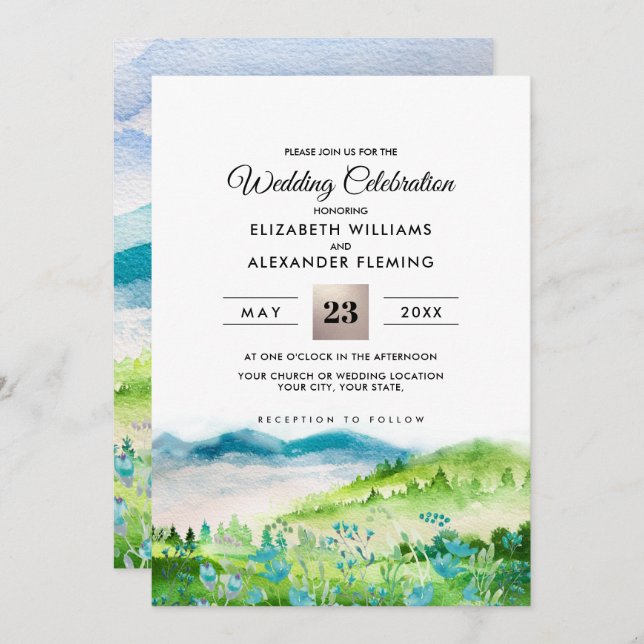 Wild Meadow | Spring Mountains Wedding Invitations (Front/Back)