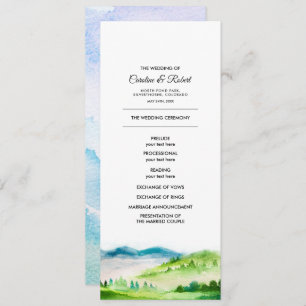Wild Meadow Spring Mountains Wedding Programs Programme