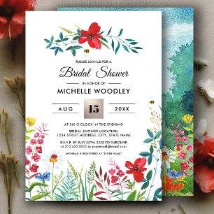 Wild Meadow Summer Forest Bridal Shower Invitation