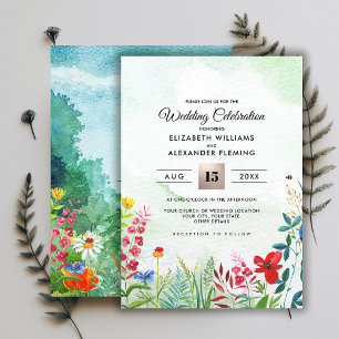 Wild Meadow Summer Forest Wedding Invitations
