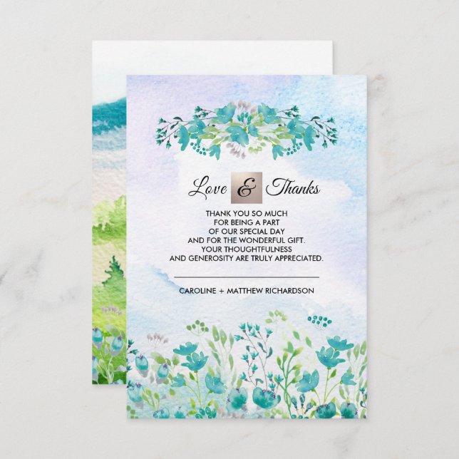Wild Meadow Thank You Wedding Card (Front/Back)