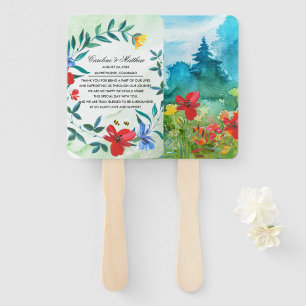 Wild Meadow   Wildflowers Painting Wedding  Hand F Fan