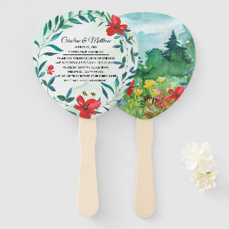 Wild Meadow | Wildflowers Painting Wedding Hand Fan