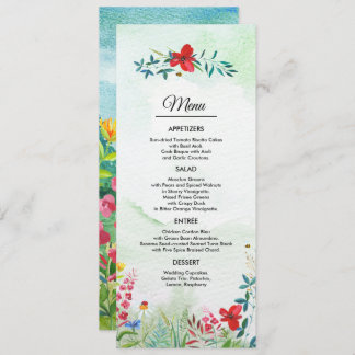 Wild Meadow | Wildflowers Summer Wedding Menu Card