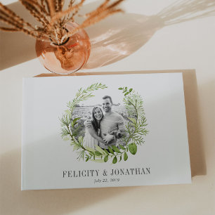 Wild Meadow Wreath   Photo Wedding Guest Book