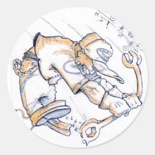 Wild Mechanic Wrencher Classic Round Sticker