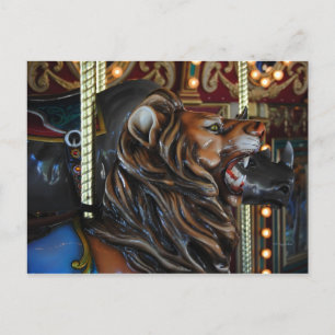 Wild Merry Go Round Holiday Postcard