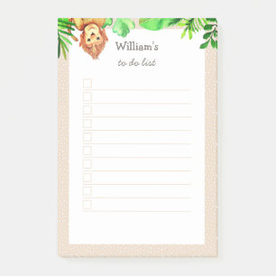 Wild Monkey Jungle Animal Numbered To Do List Post-it Notes