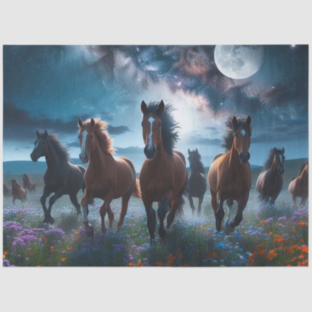 Wild Moon Horses Tissue Paper (Front)