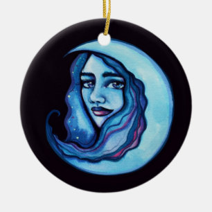 Wild MoonChild Goddess Moon Child Witch            Ceramic Tree Decoration