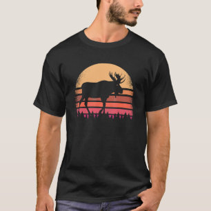 Wild Moose Distressed Elk Retro Vintage 70s 80s De T-Shirt