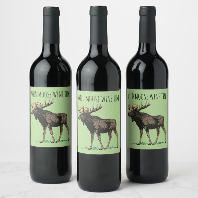 Wild Moose Wine Time Wine Labels (Bottles)