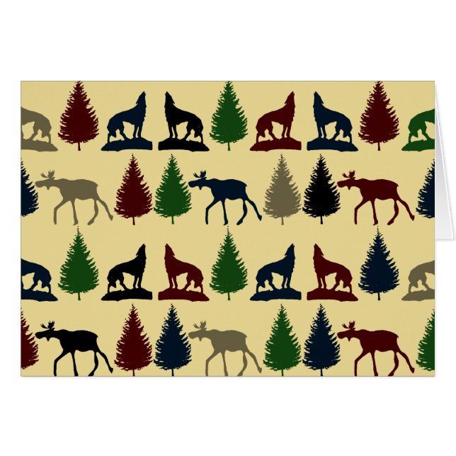 Wild Moose Wolf Wilderness Mountain Cabin Rustic (Front Horizontal)