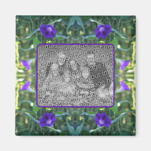 Wild Morning Glory Flowers Frame Add Your Photo Magnet