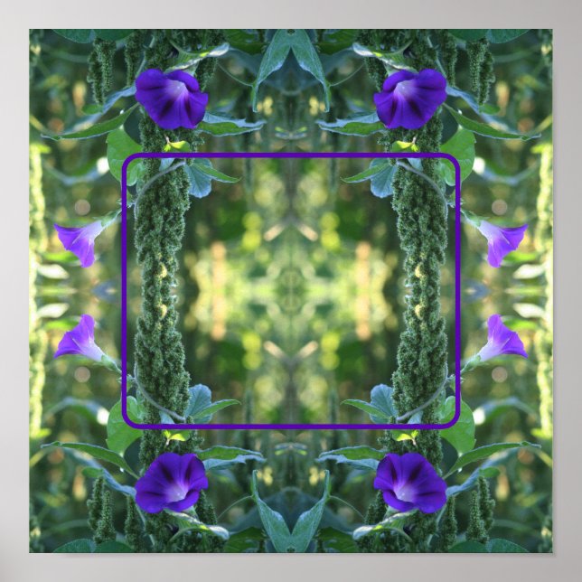 Wild Morning Glory Flowers Frame Add Your Photo Poster (Front)
