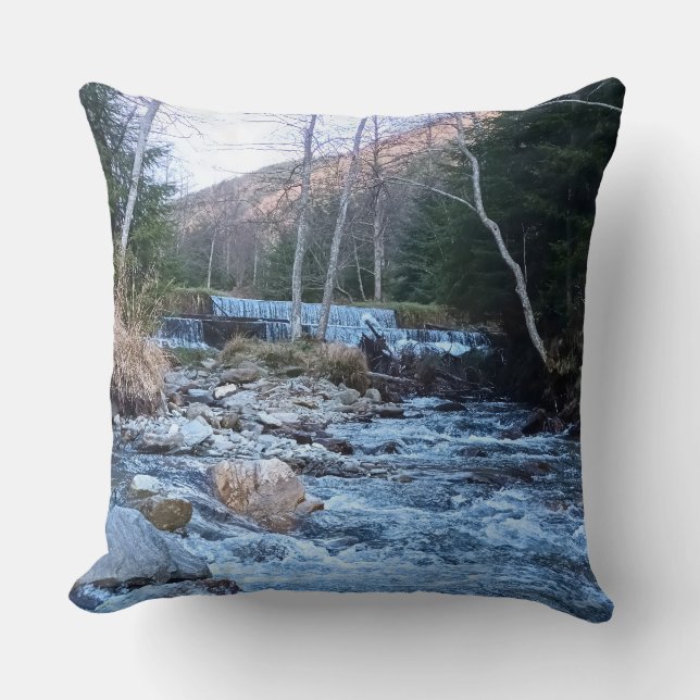 Wild Mountain River - Wild Nature Romania  Cushion (Front)