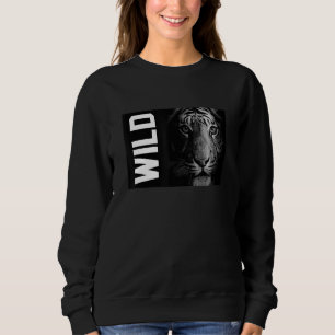Wild Mountain White Tigers of Bengal Illustration  Sweatshirt