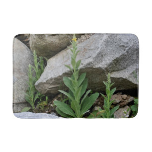Wild Mullein Flowers Among Rocks Bath Mat