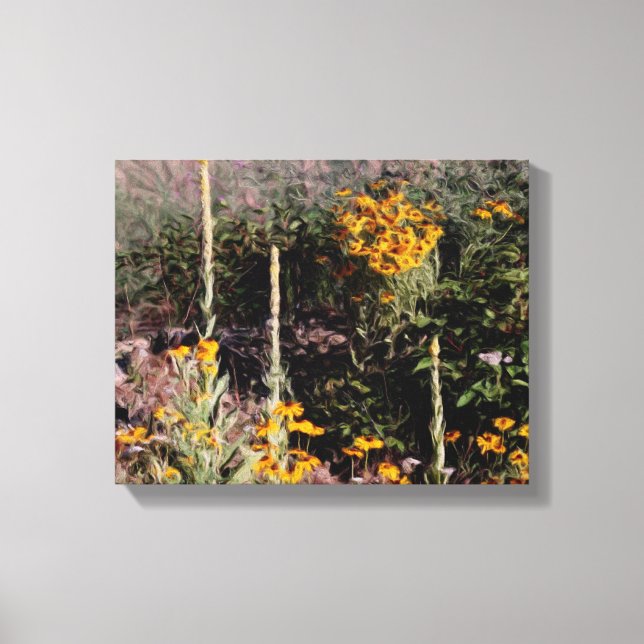 Wild Mulleins Black Eyed Susan Flowers    Canvas Print (Front)
