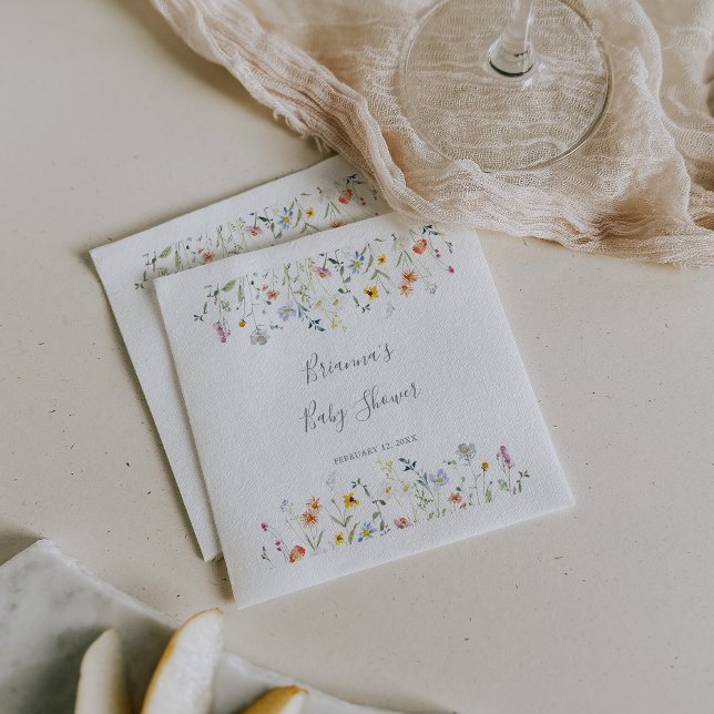 Wild Multicolor Floral Baby Shower Napkin (Creator Uploaded)