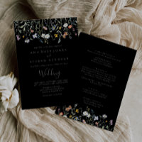 Wild Multicolor Floral Black Front & Back Wedding