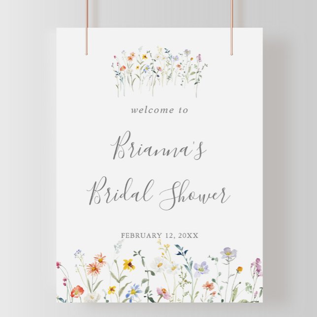 Wild Multicolor Floral Bridal Shower Welcome Poster (Creator Uploaded)