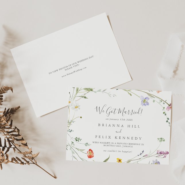 Wild Multicolor Floral Elopement Announcement (Creator Uploaded)
