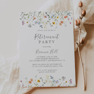 Wild Multicolor Floral Retirement Party Invitation