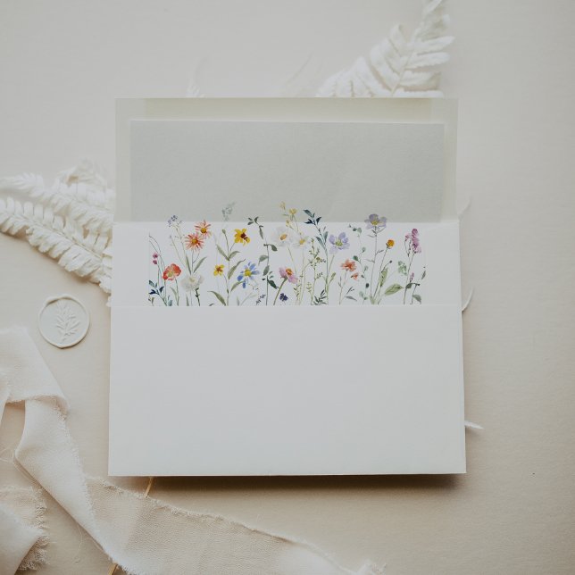 Wild Multicolor Floral Wedding Invitation Envelope (Creator Uploaded)