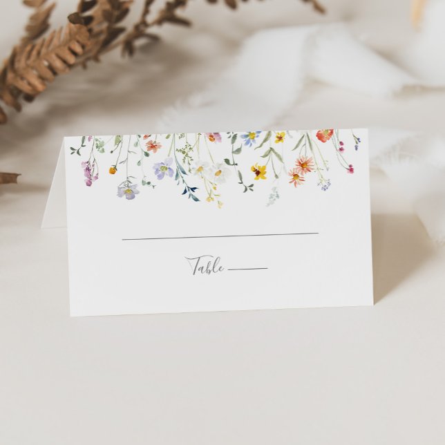 Wild Multicolor Floral Wedding Place Card (Creator Uploaded)