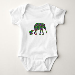 Wild Mum & Baby Elephant kids Toddler Bodysuit