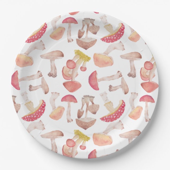 Wild mushroom Paper Plate (Front)