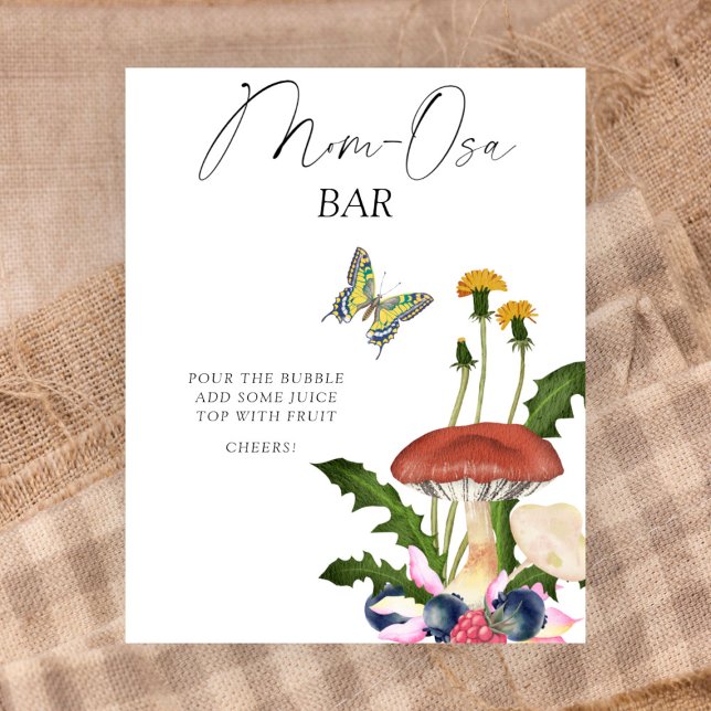 Wild mushrooms baby shower Momosa bar Poster (Creator Uploaded)