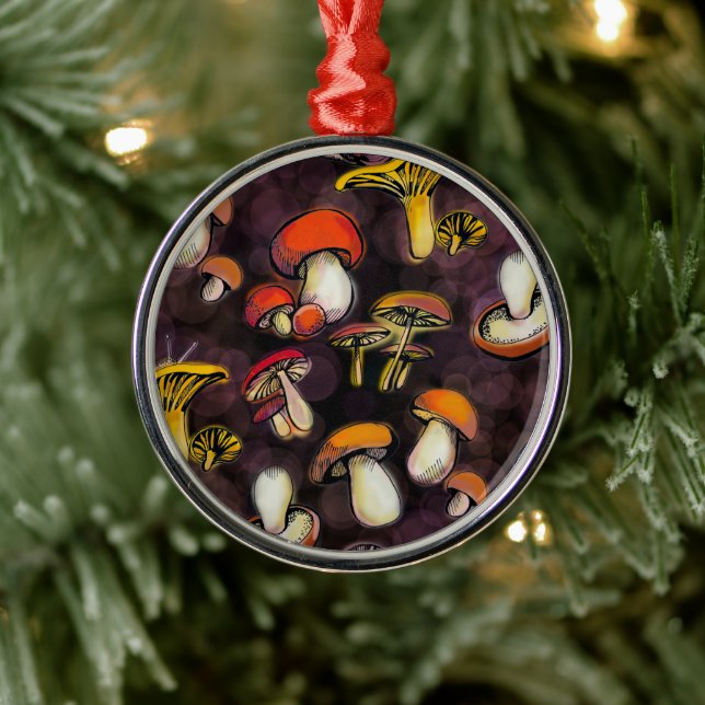 wild mushrooms metal tree decoration (Tree)