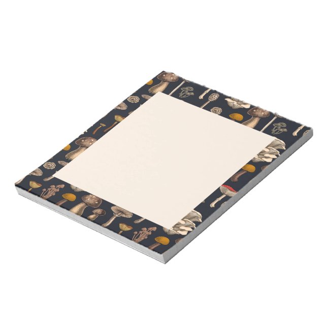 Wild Mushrooms  on graphite black Notebook Notepad (Rotated)